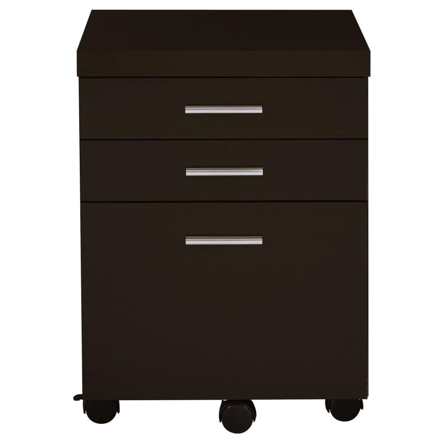 Skylar 3-drawer Mobile File Cabinet Cappuccino