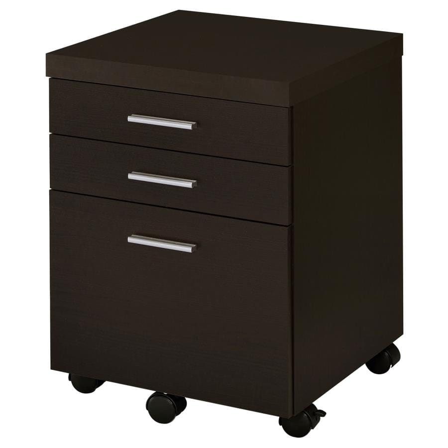 Skylar 3-drawer Mobile File Cabinet Cappuccino