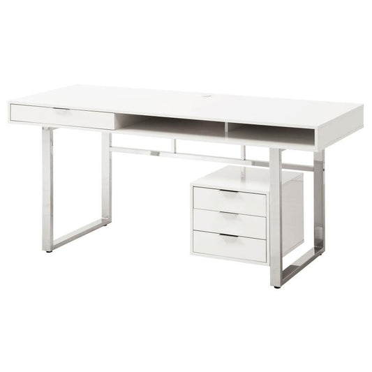 Whitman 4-drawer Writing Desk Glossy White