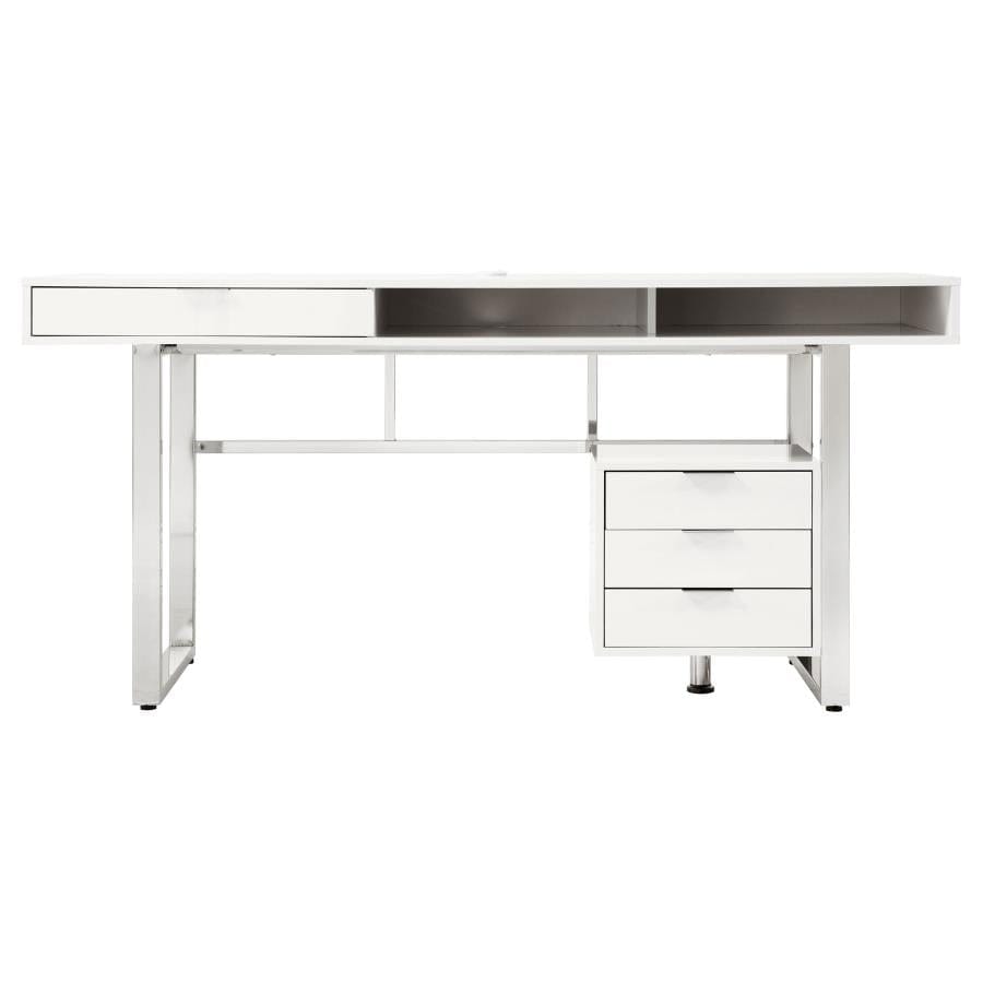 Whitman 4-drawer Writing Desk Glossy White