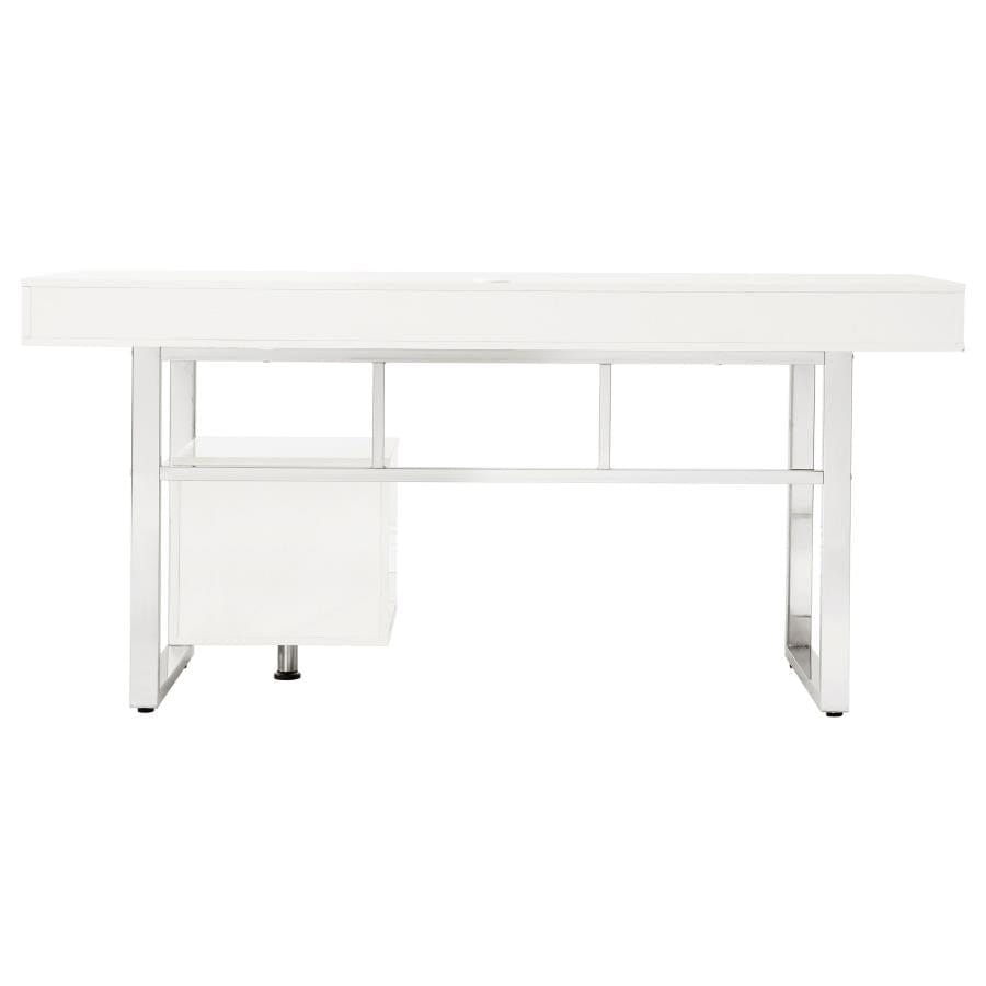 Whitman 4-drawer Writing Desk Glossy White