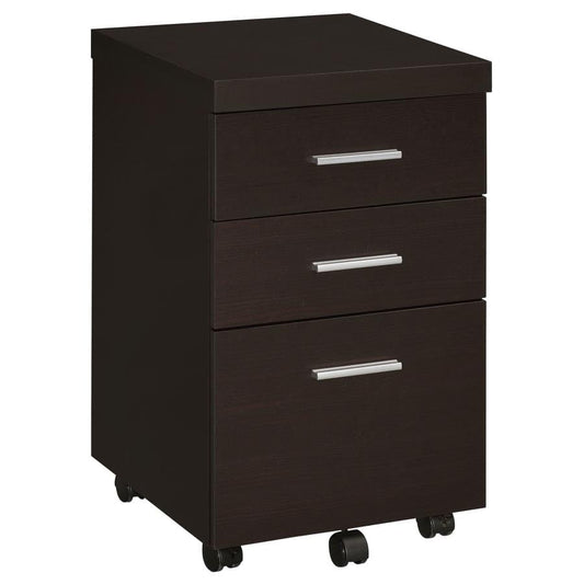 Skeena 3-drawer Mobile Storage Cabinet Cappuccino