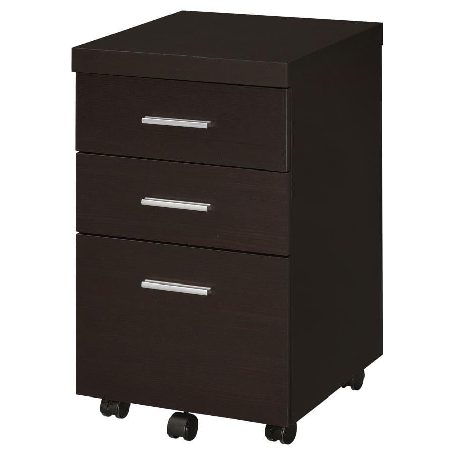 Skeena 3-drawer Mobile Storage Cabinet Cappuccino