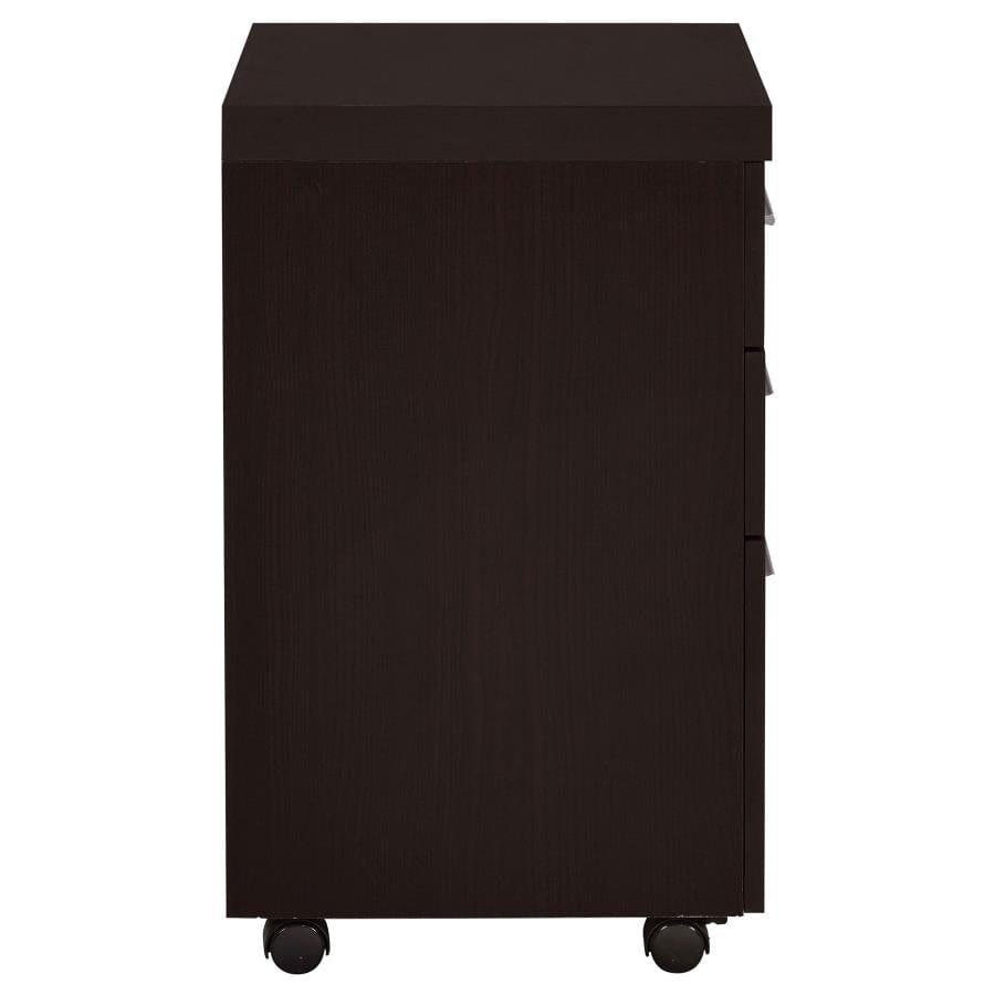 Skeena 3-drawer Mobile Storage Cabinet Cappuccino