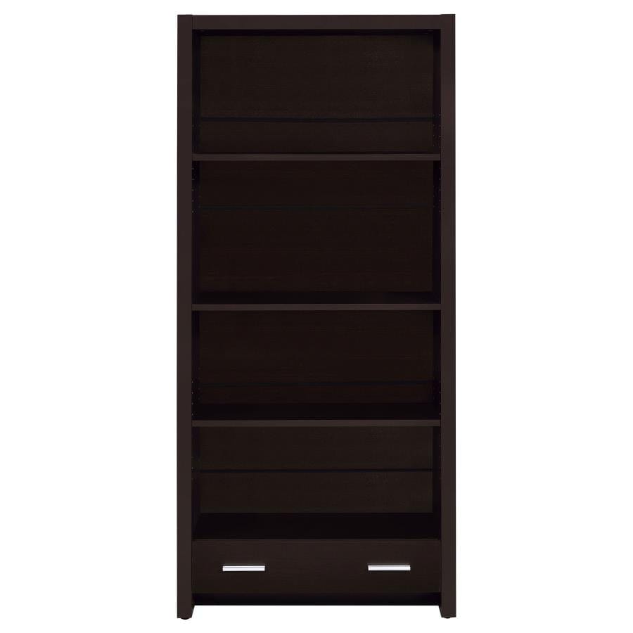 Skylar 5-shelf Bookcase with Storage Drawer Cappuccino