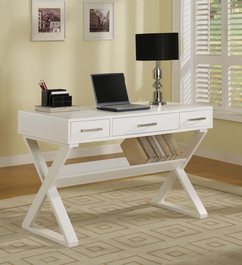 Krista 3-drawer Writing Desk White