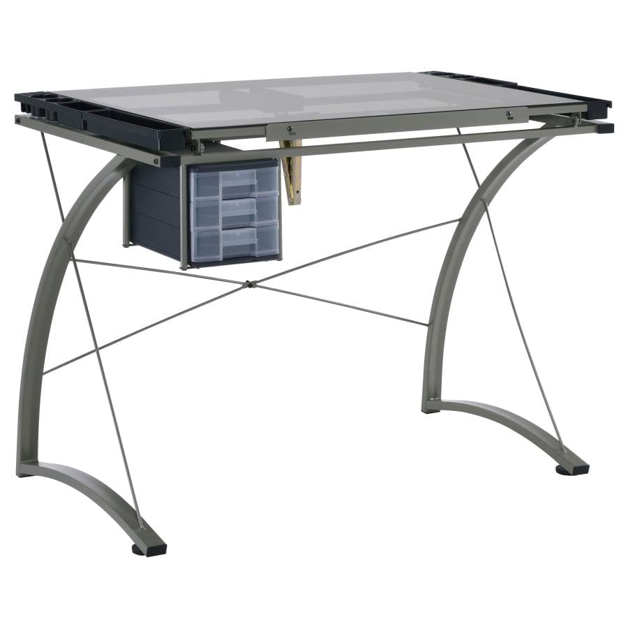 Melo Drafting Desk with 3-drawer Champagne