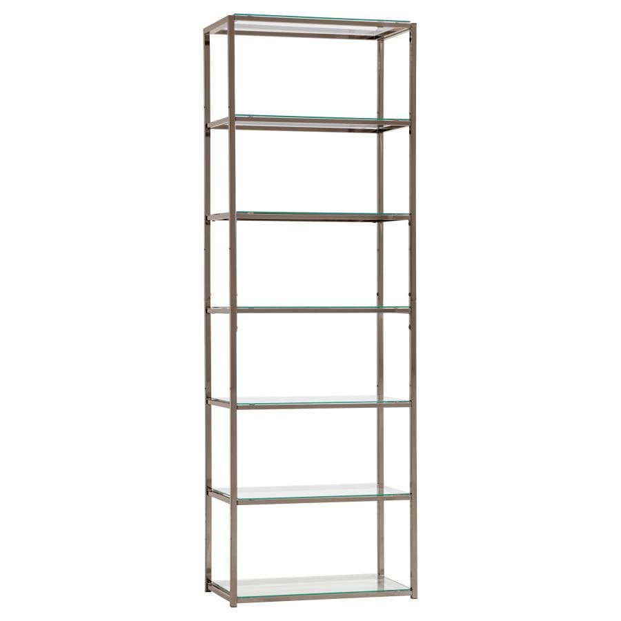 Kate 6-shelf Bookcase Black Nickel