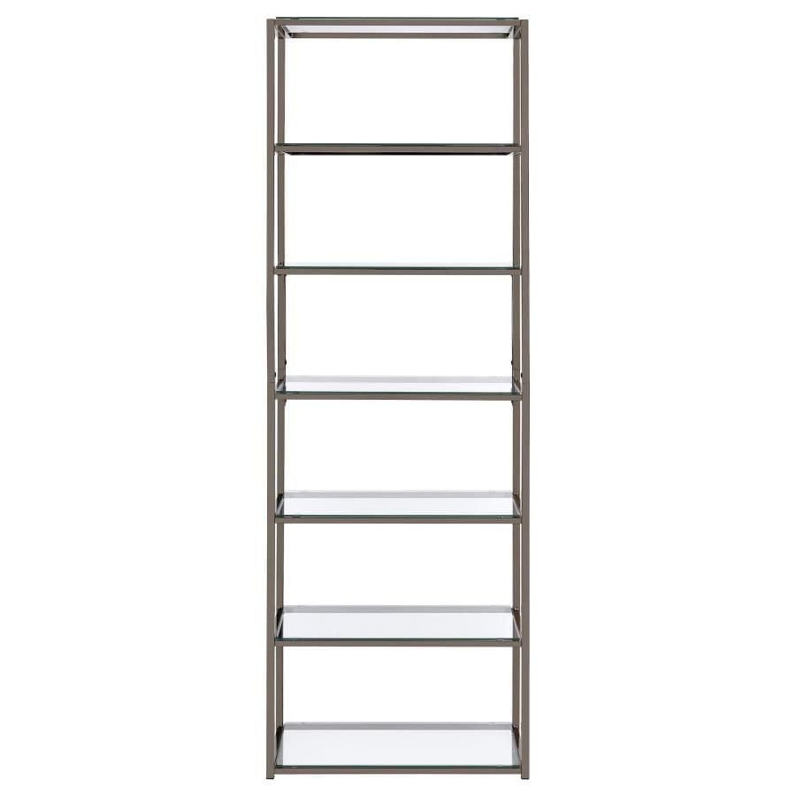 Kate 6-shelf Bookcase Black Nickel