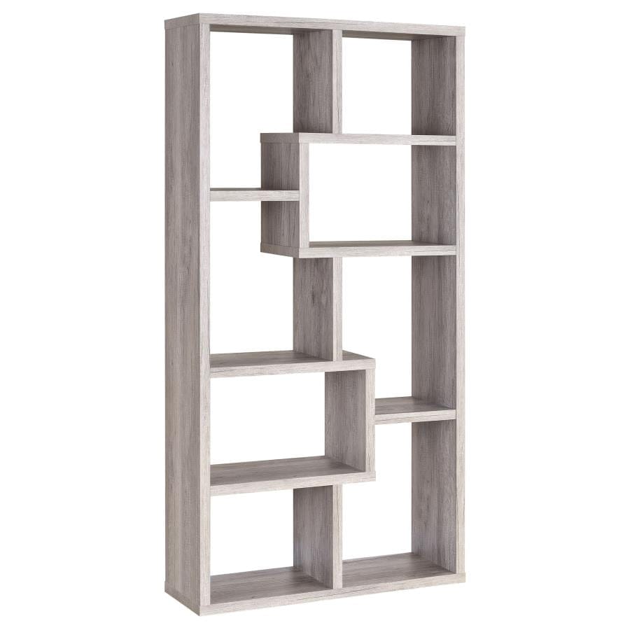 Theo 10-shelf Bookcase Grey Driftwood