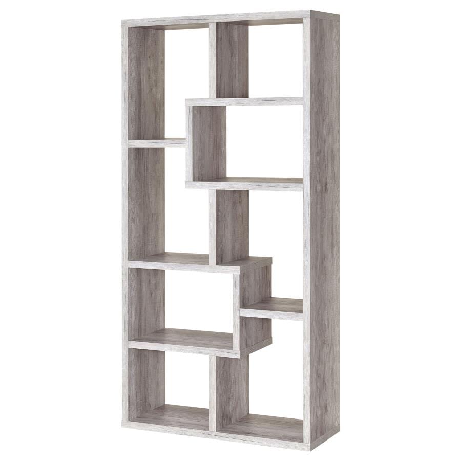 Theo 10-shelf Bookcase Grey Driftwood