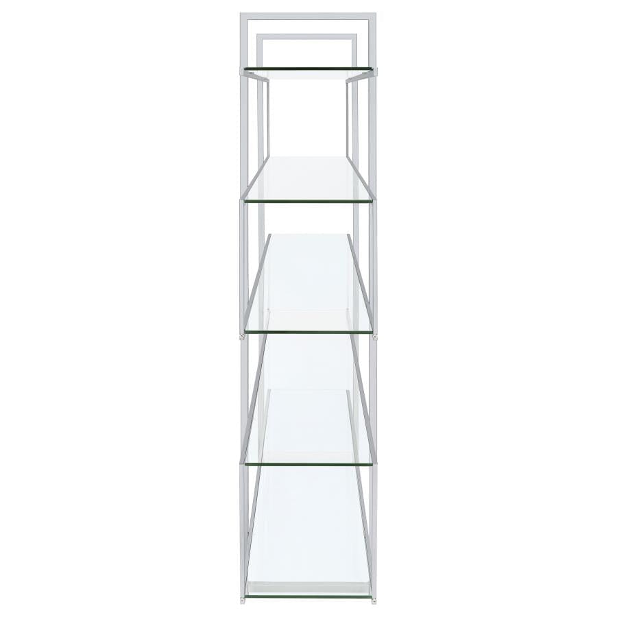 5-shelf Bookcase Chrome and Clear