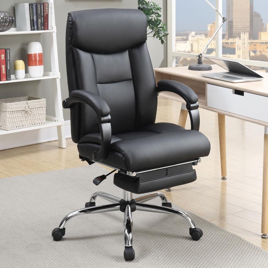 Adjustable Height Office Chair Black and Chrome