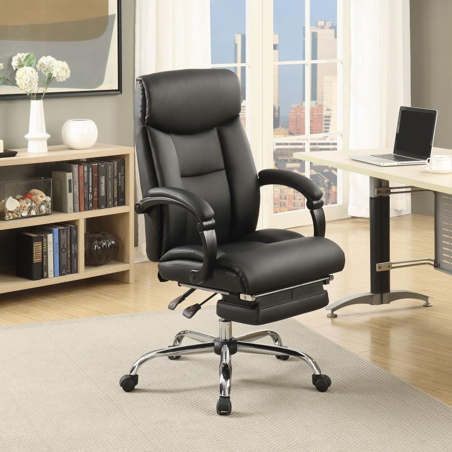 Adjustable Height Office Chair Black and Chrome