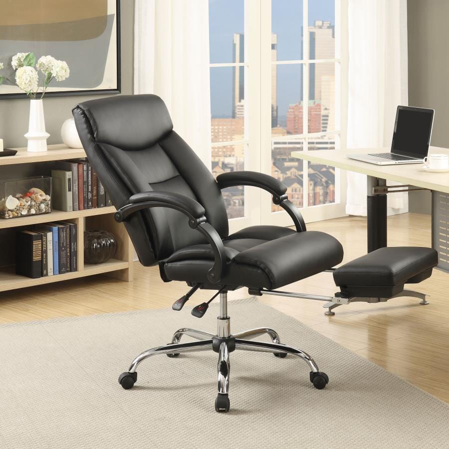 Adjustable Height Office Chair Black and Chrome