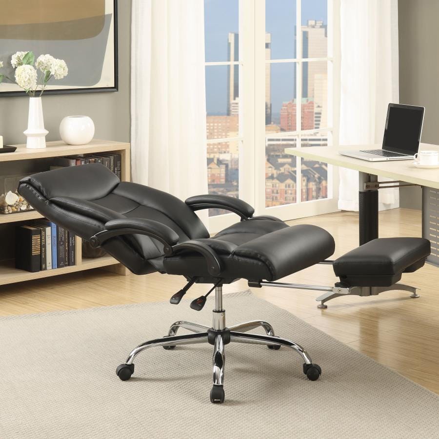 Adjustable Height Office Chair Black and Chrome
