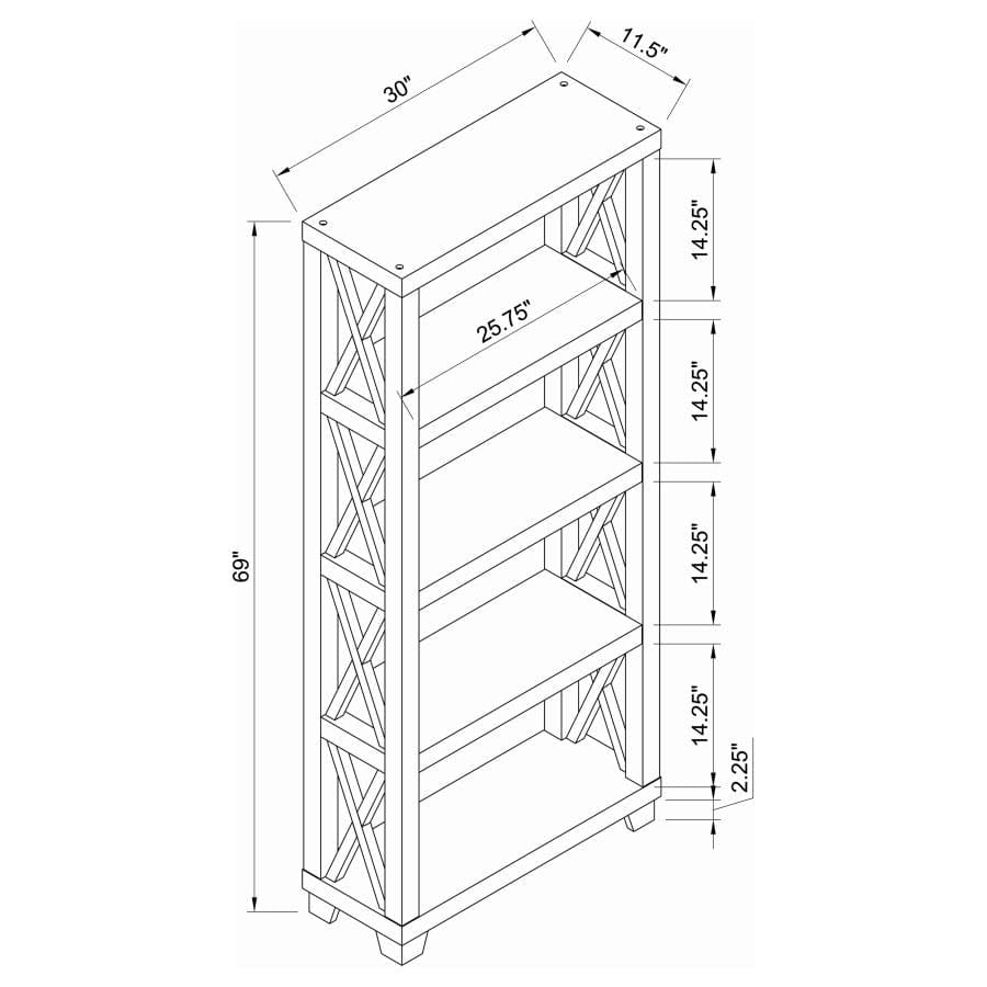 Humfrye 4-shelf Bookcase Cappuccino