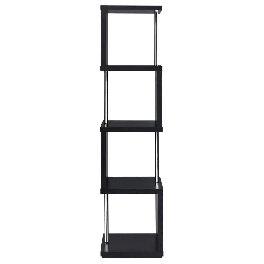 Baxter 4-shelf Bookcase Black and Chrome