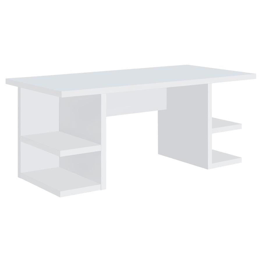 Alice Writing Desk White with Open Shelves