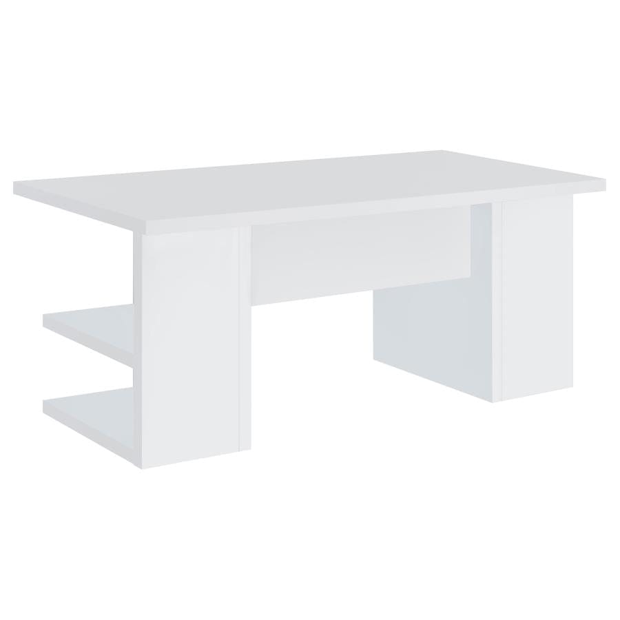 Alice Writing Desk White with Open Shelves