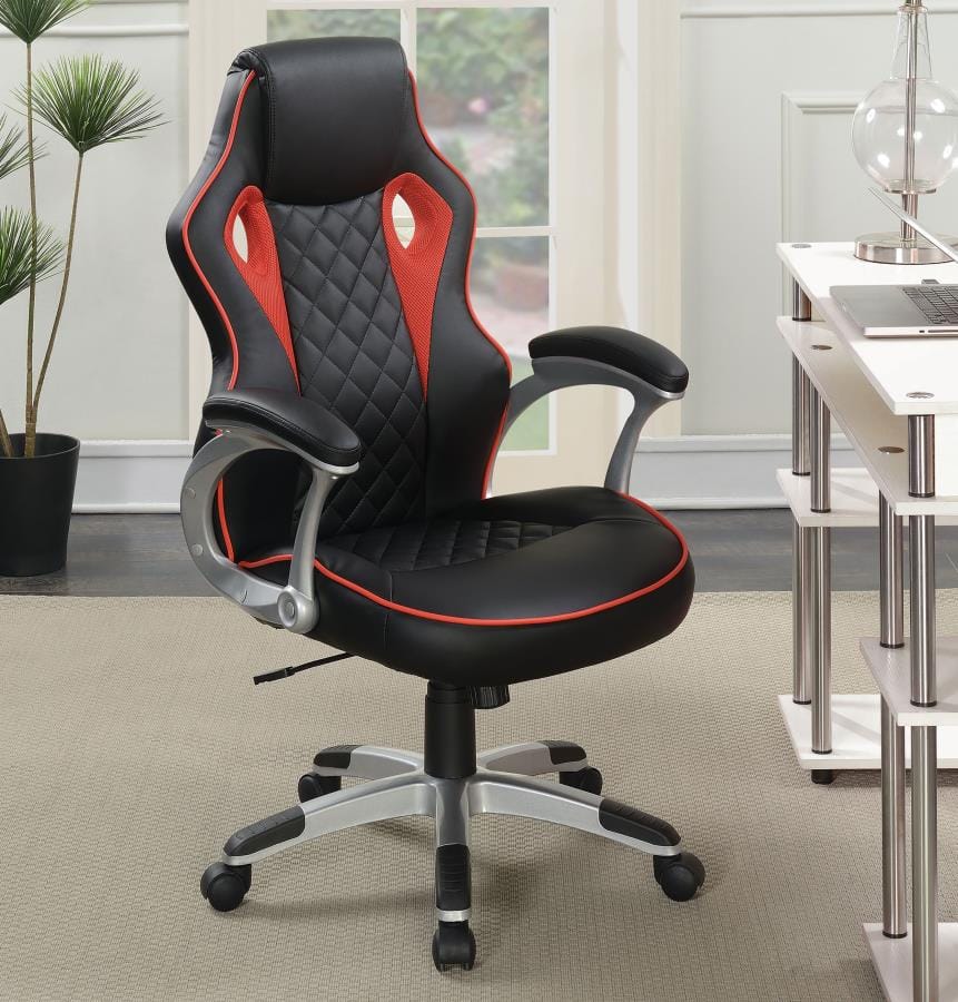 Lucas Upholstered Office Chair Black and Red