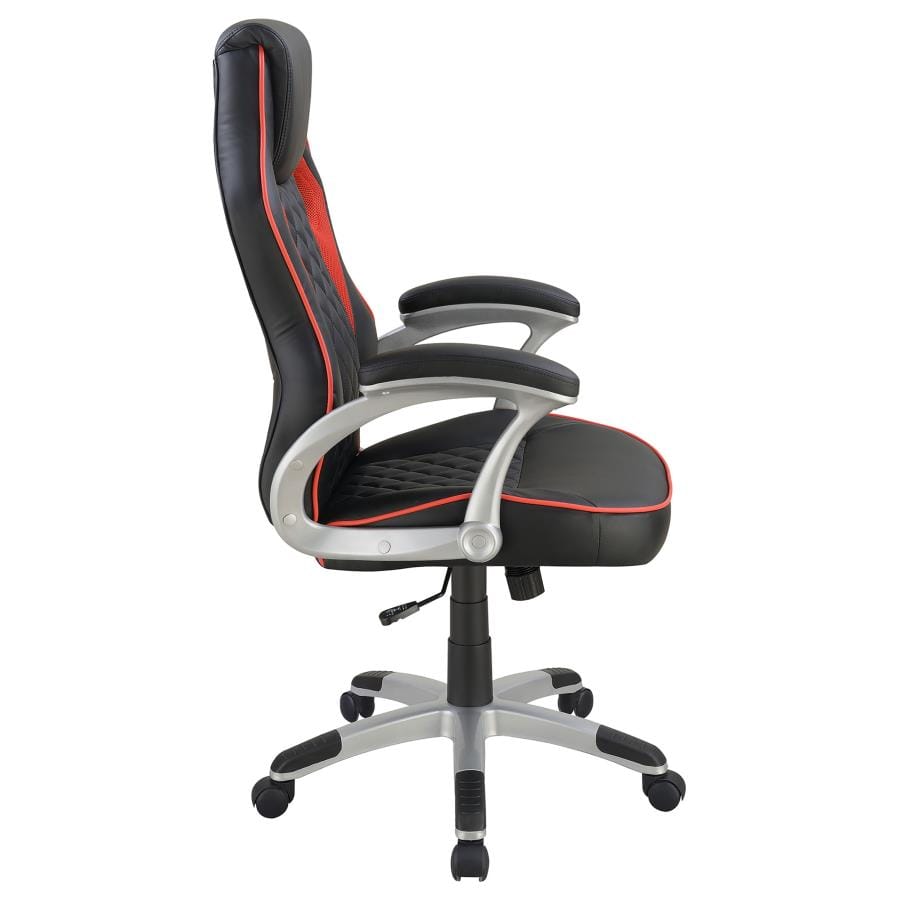 Lucas Upholstered Office Chair Black and Red