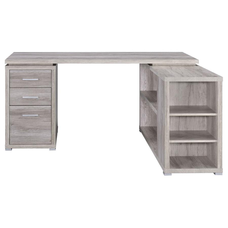 Yvette L-shape Office Desk Grey Driftwood