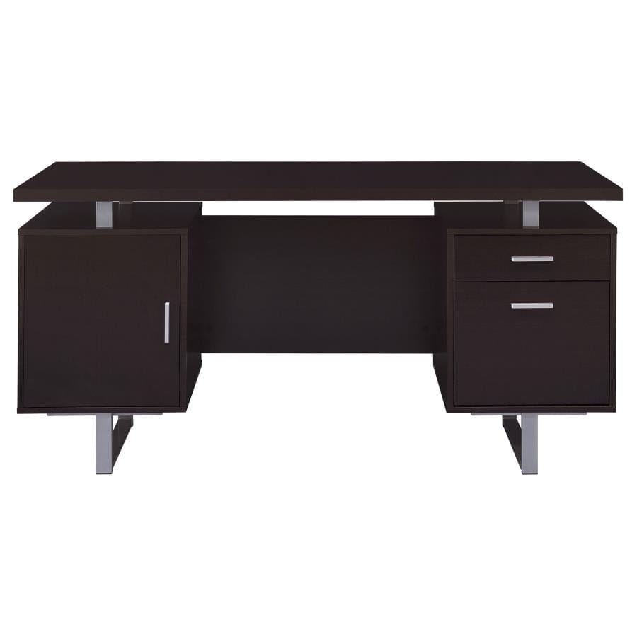 Lawtey Rectangular Storage Office Desk Cappuccino