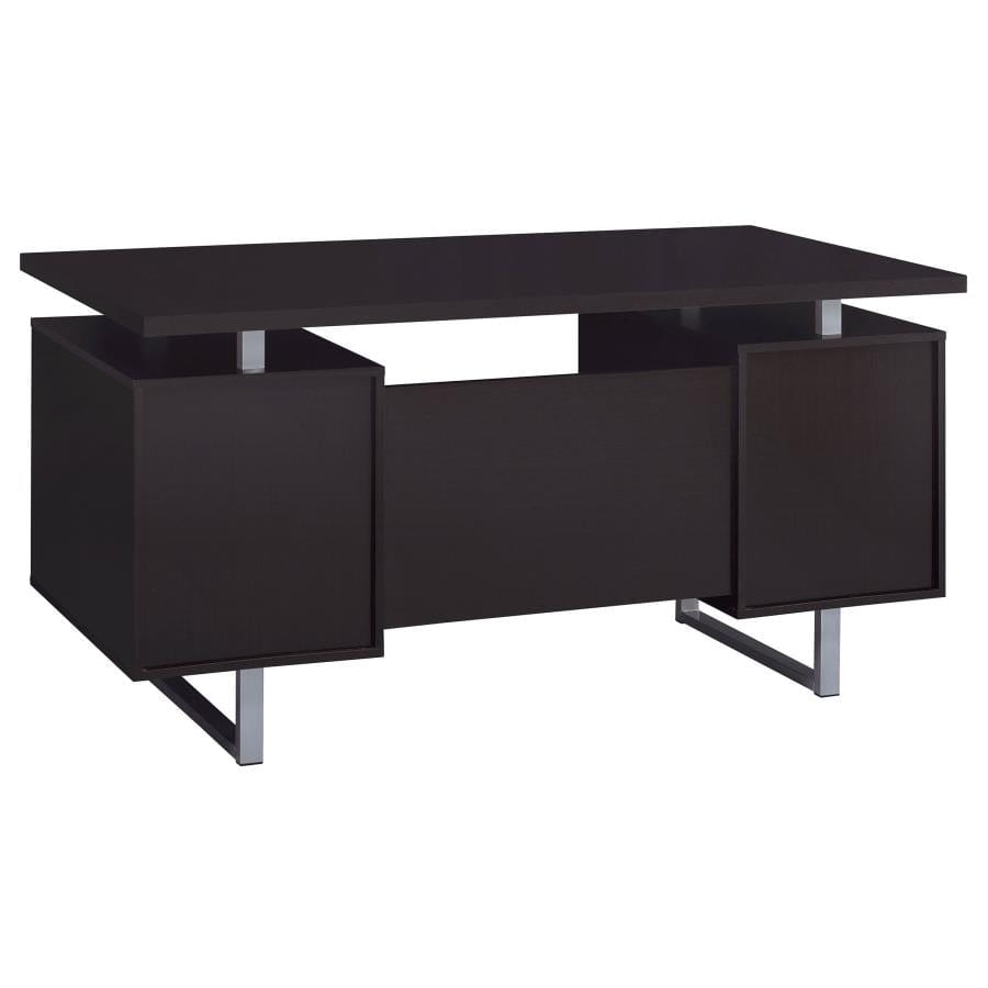 Lawtey Rectangular Storage Office Desk Cappuccino