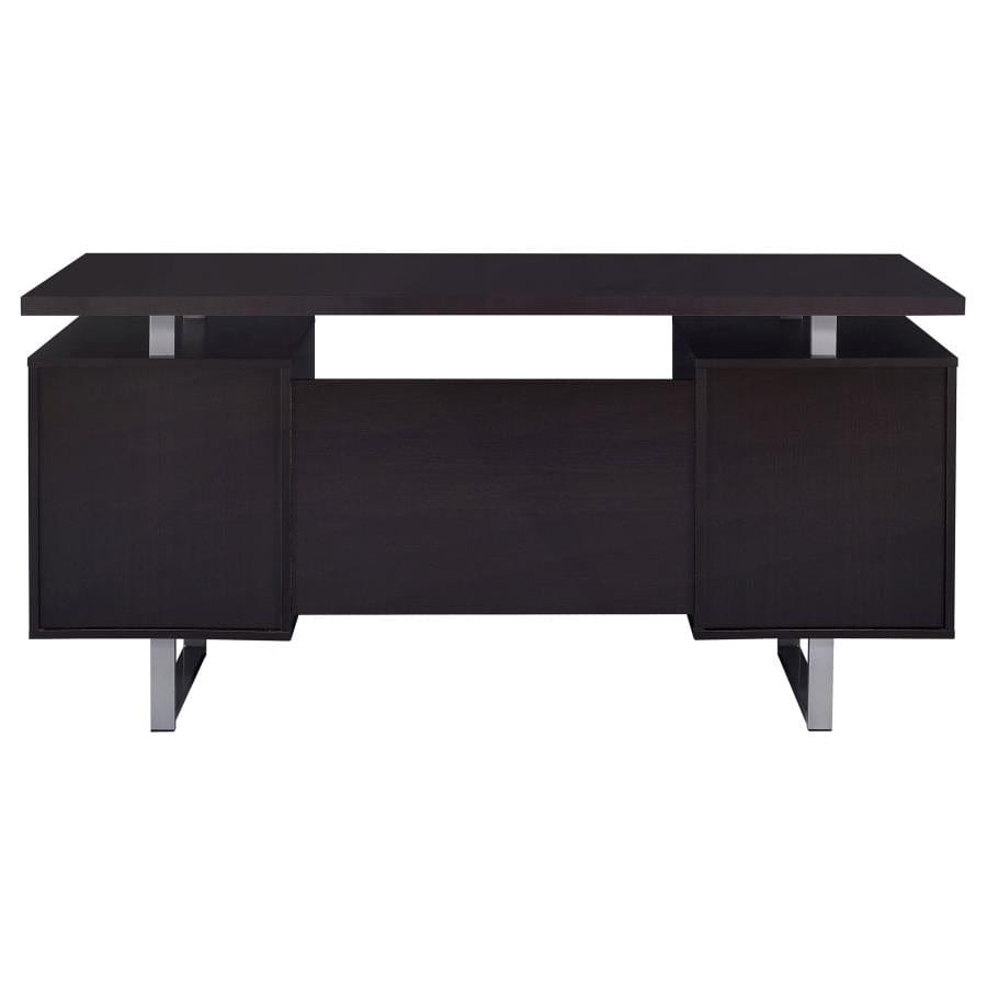 Lawtey Rectangular Storage Office Desk Cappuccino