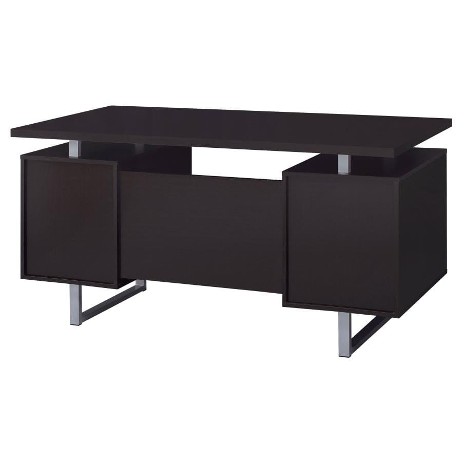 Lawtey Rectangular Storage Office Desk Cappuccino