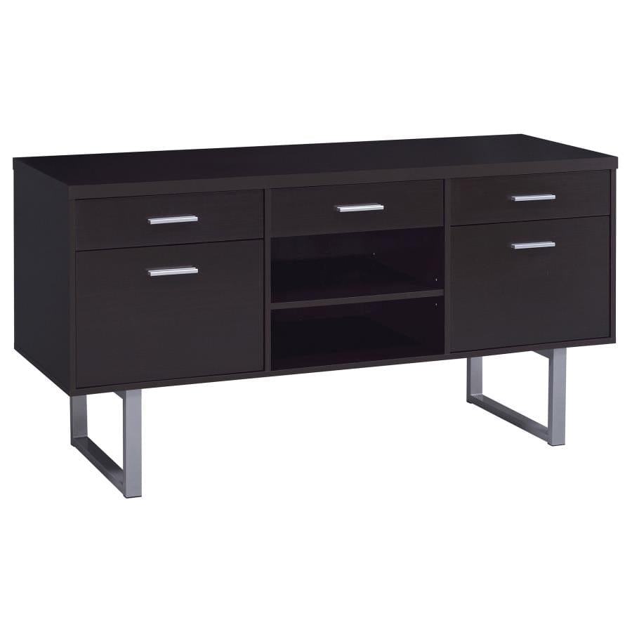 Lawtey 5-drawer Credenza with Adjustable Shelf Cappuccino