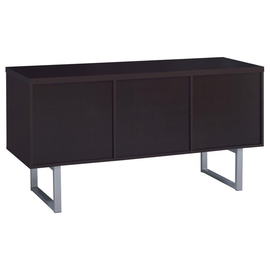 Lawtey 5-drawer Credenza with Adjustable Shelf Cappuccino