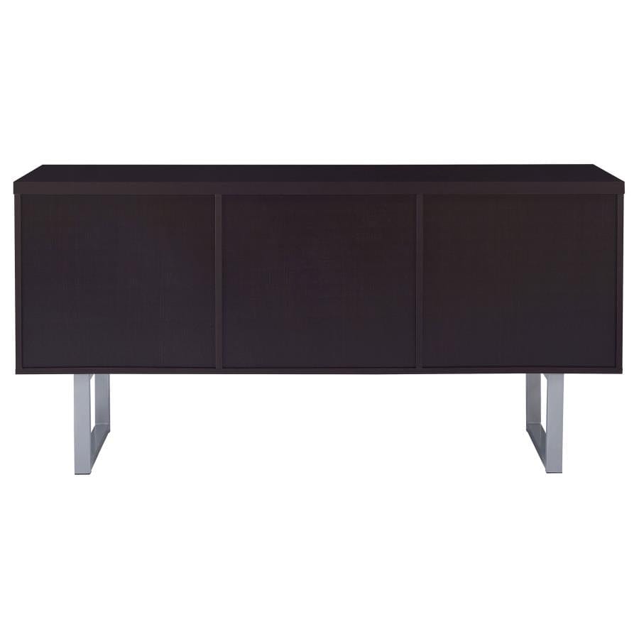 Lawtey 5-drawer Credenza with Adjustable Shelf Cappuccino