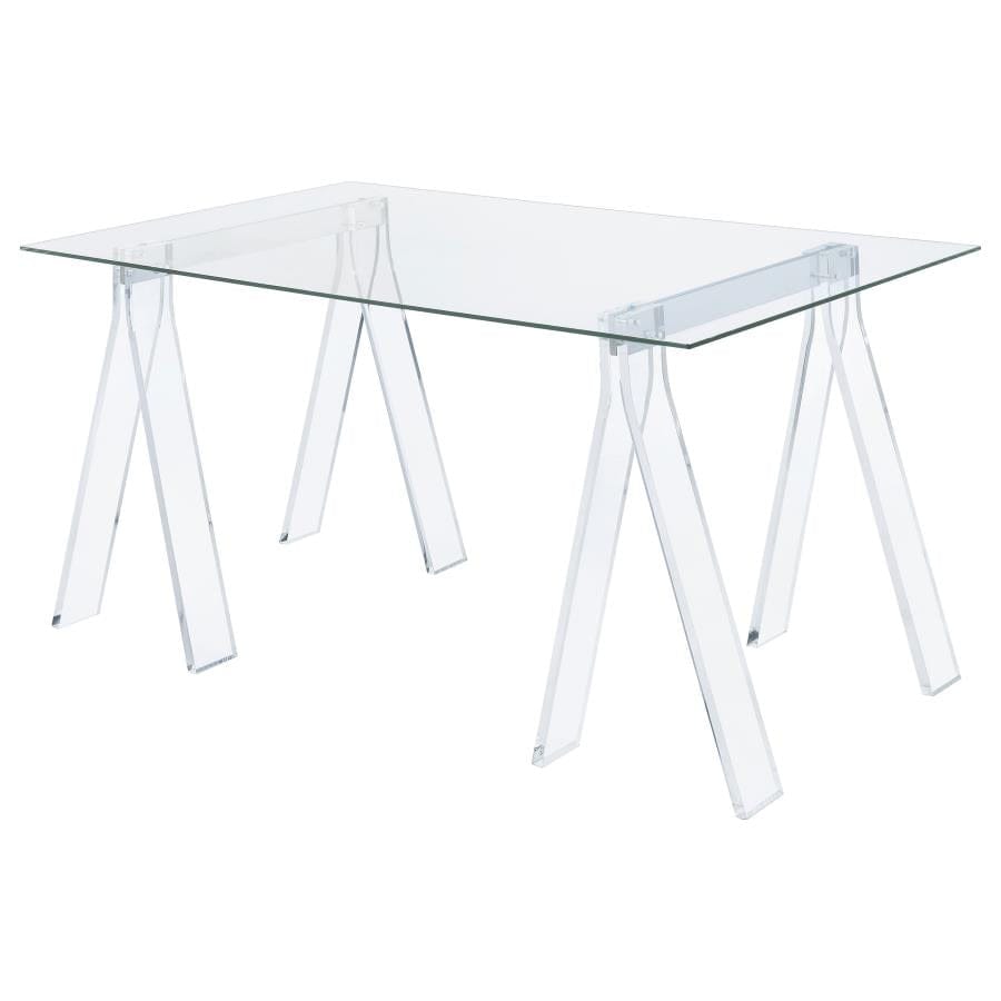 Amaturo Writing Desk with Glass Top Clear