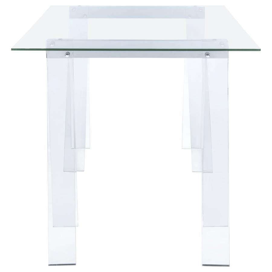 Amaturo Writing Desk with Glass Top Clear