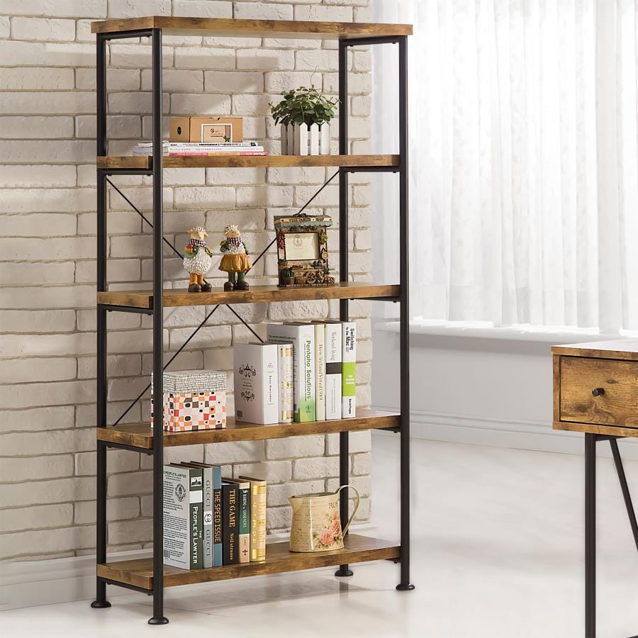 Analiese 4-shelf Bookcase Antique Nutmeg