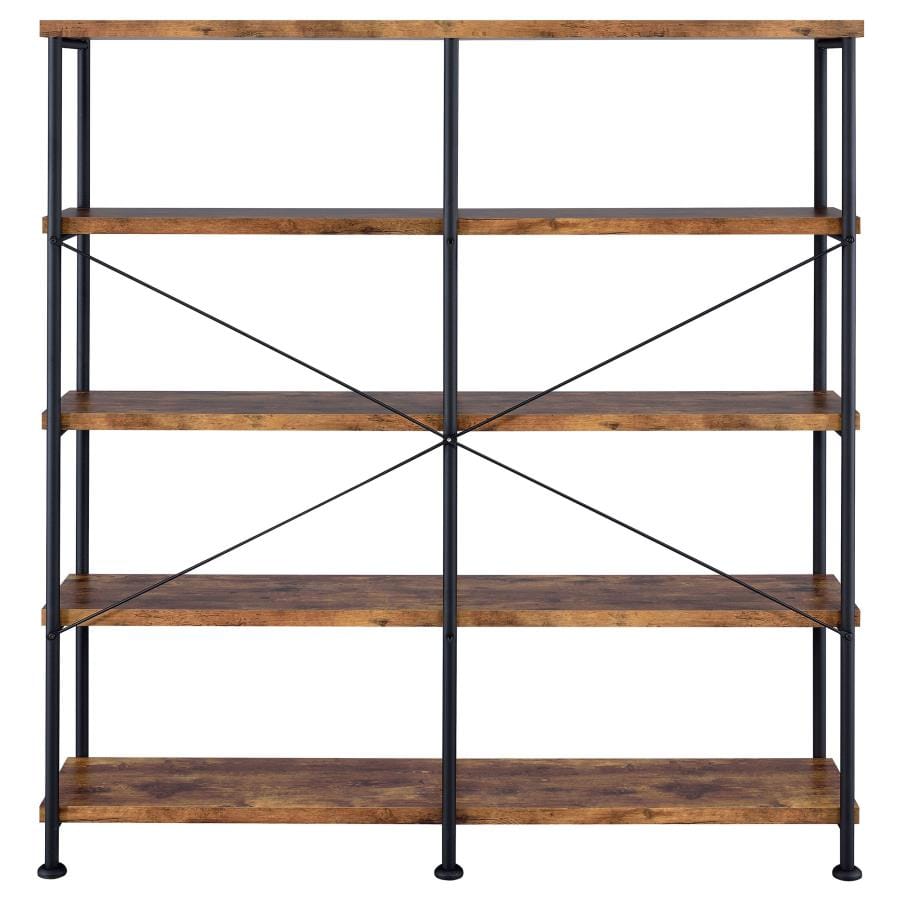 Analiese 4-shelf Open Bookcase Antique Nutmeg