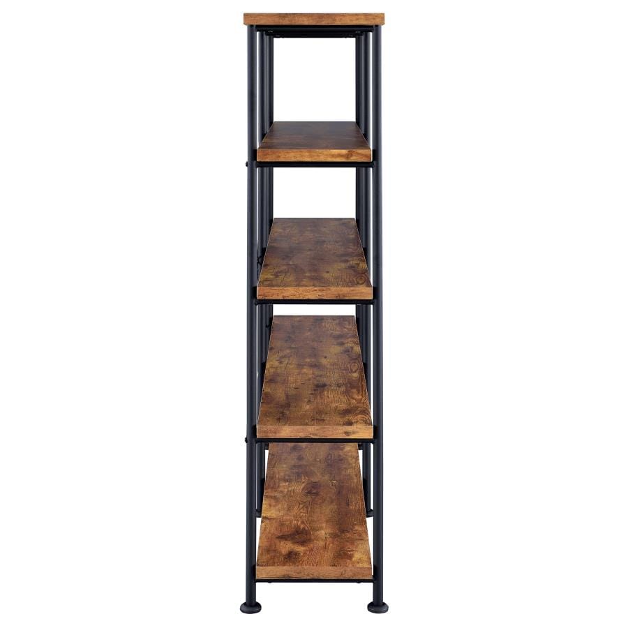 Analiese 4-shelf Open Bookcase Antique Nutmeg