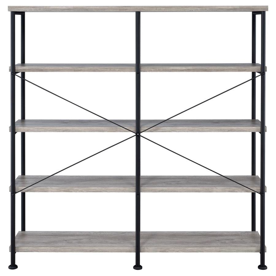 Analiese 4-shelf Open Bookcase Grey Driftwood