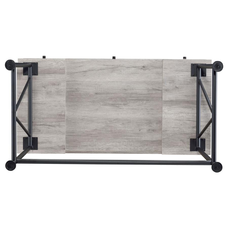 Analiese 3-drawer Writing Desk Grey Driftwood and Black