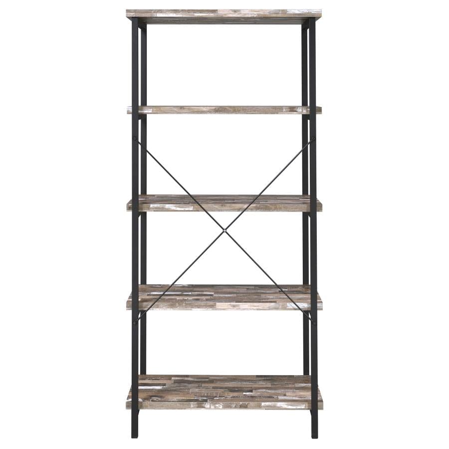 Kemper 4-shelf Bookcase Salvaged Cabin and Black