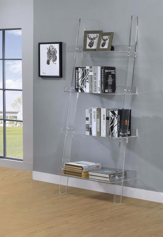 Amaturo 4-shelf Ladder Bookcase Clear