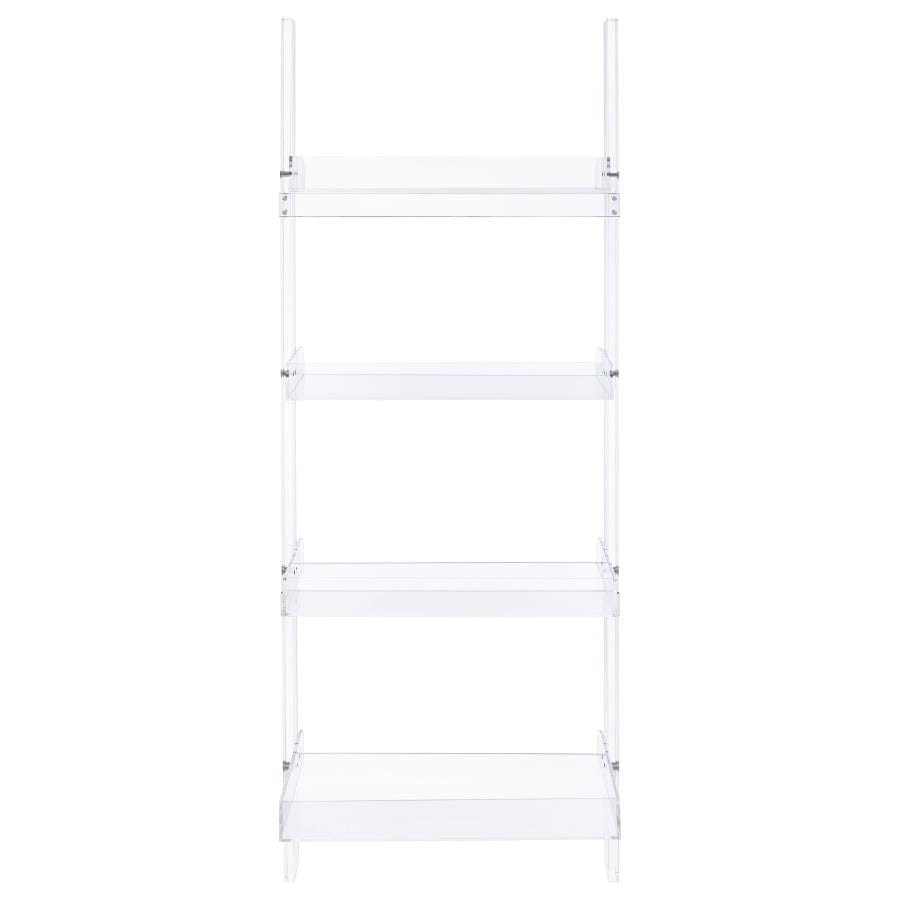 Amaturo 4-shelf Ladder Bookcase Clear