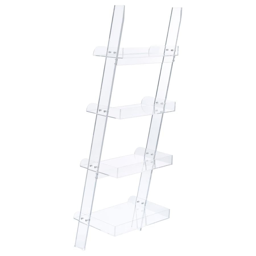 Amaturo 4-shelf Ladder Bookcase Clear