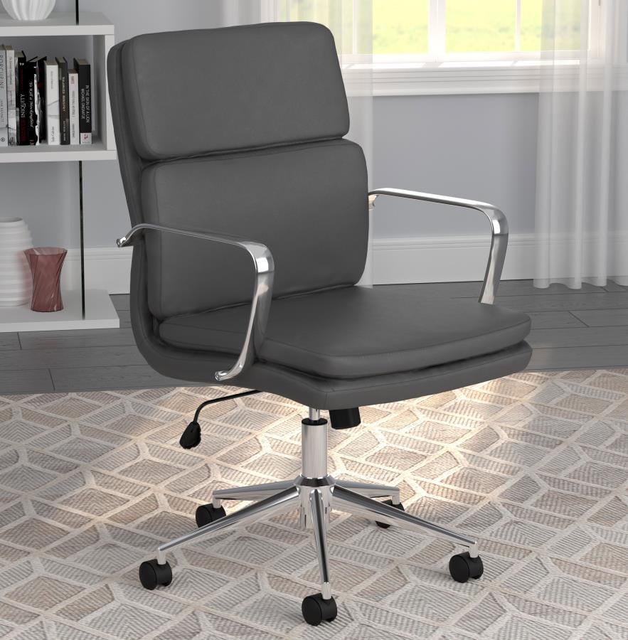 Standard Back Upholstered Office Chair Grey