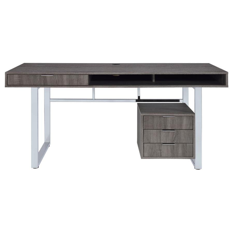 Whitman 4-drawer Writing Desk Weathered Grey