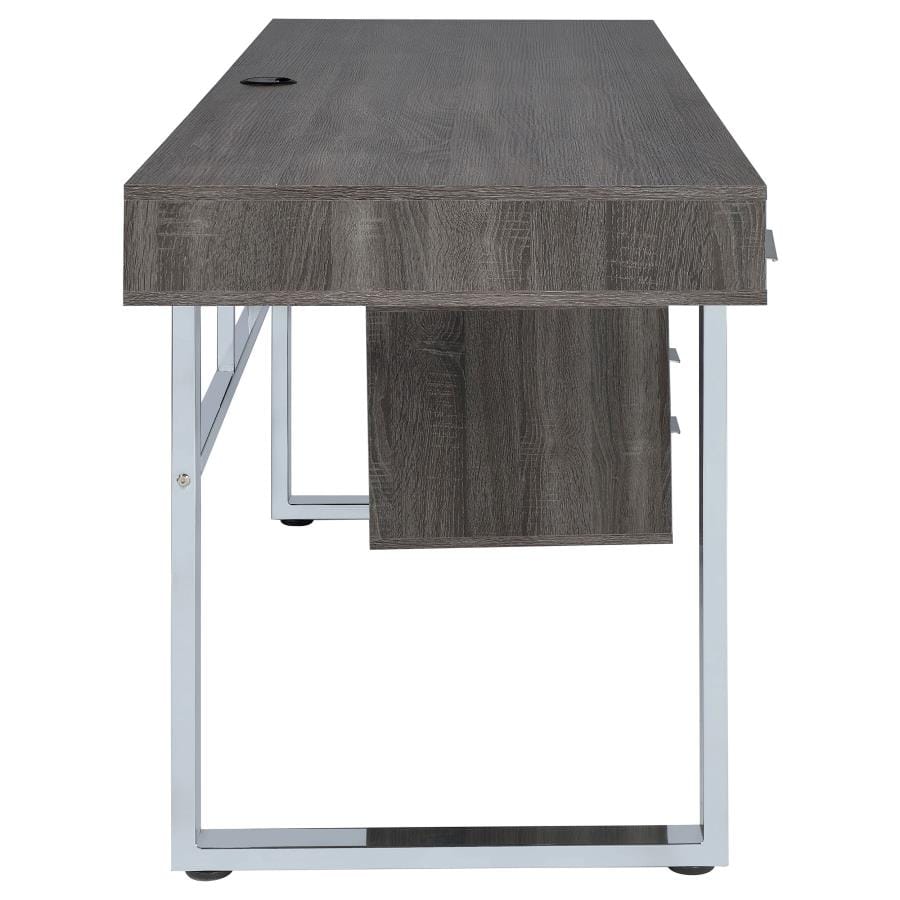 Whitman 4-drawer Writing Desk Weathered Grey