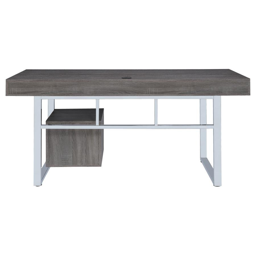 Whitman 4-drawer Writing Desk Weathered Grey