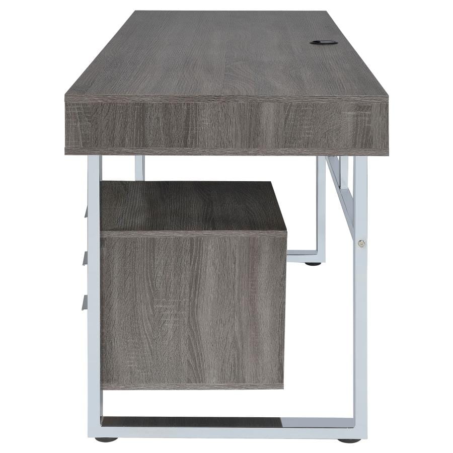 Whitman 4-drawer Writing Desk Weathered Grey